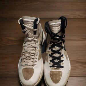 Nike HYPERDUNK Zoom Flywire 2011 Men Size 10.5 White Black Basketball Shoes Flaw